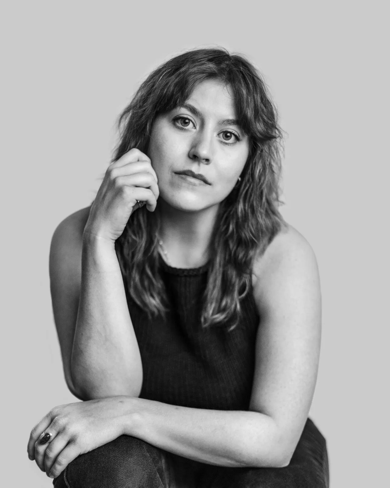 Porträttbild i svartvitt