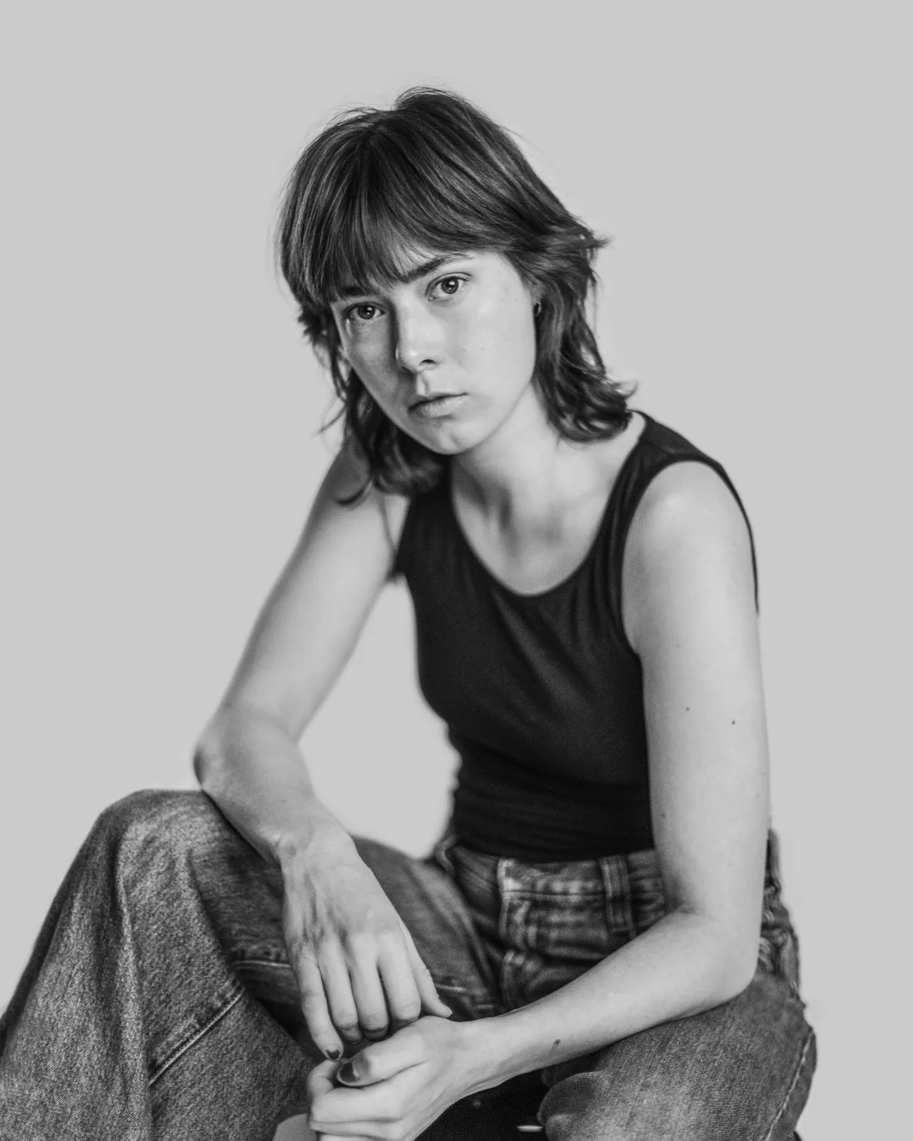 Porträttbild i svartvitt