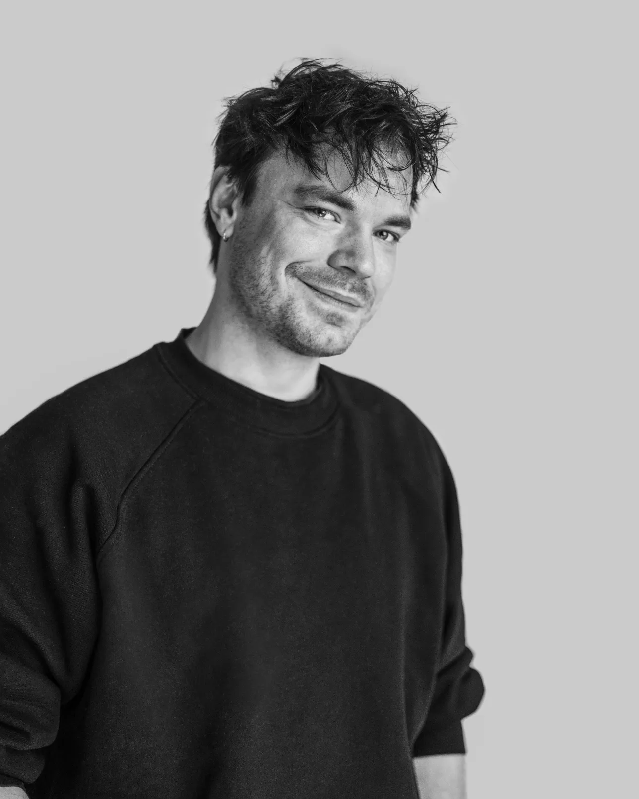 porträttbild i svartvitt