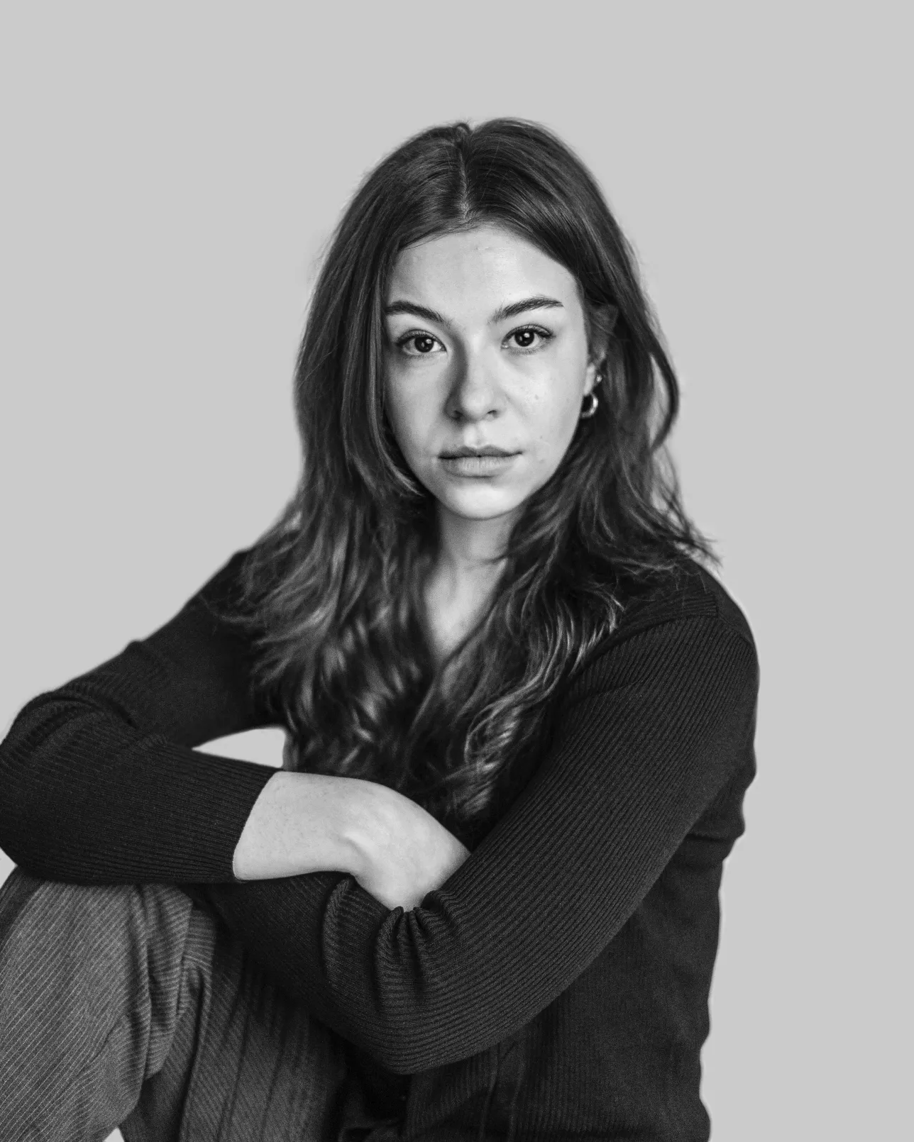 Porträttbild i svartvitt