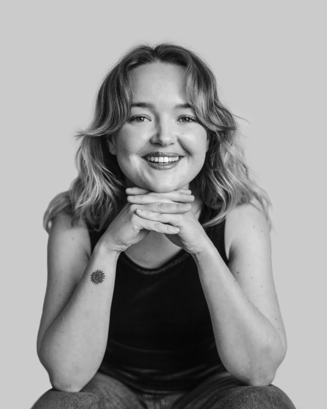 Porträttbild i svartvitt