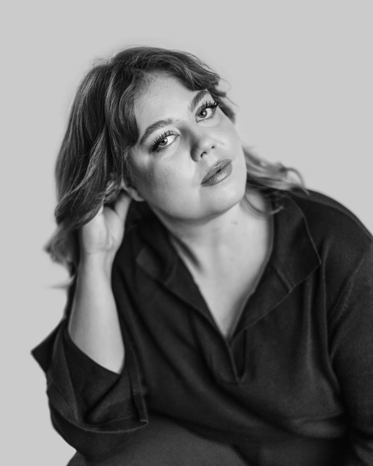 Porträttbild i svartvitt