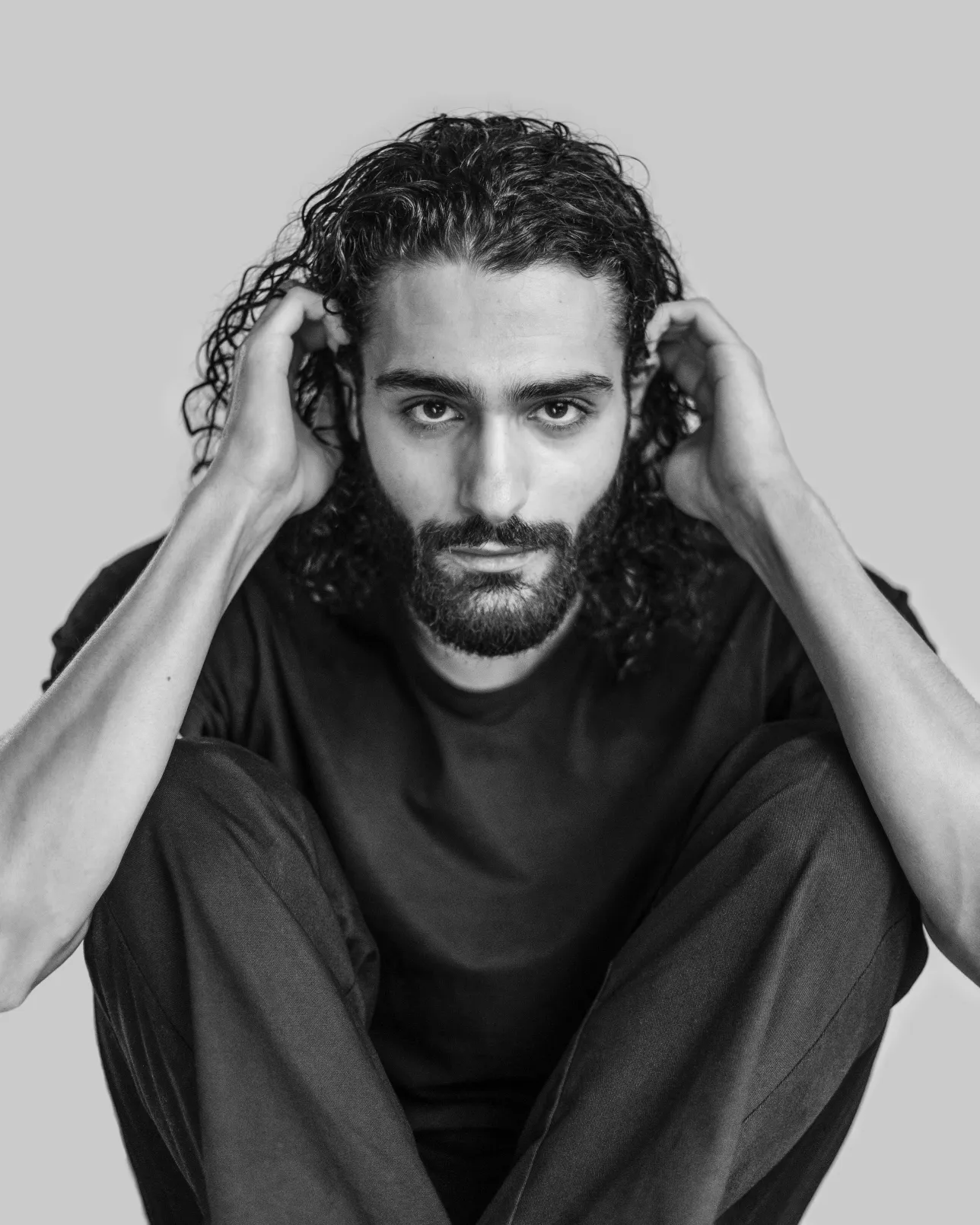 Porträttbild i svartvitt