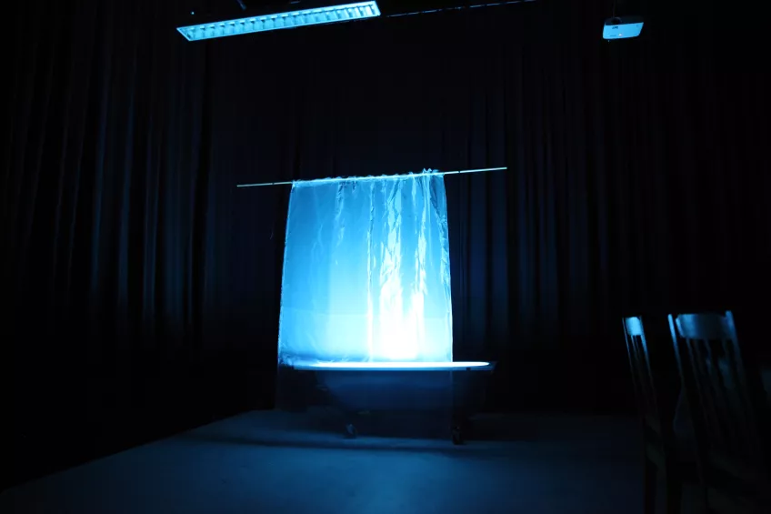 Föreställningsbild från "Naturfragment" - Lars Lundin, TTP Kandidatredovisning 2020 , Teaterhögskolan i Malmö